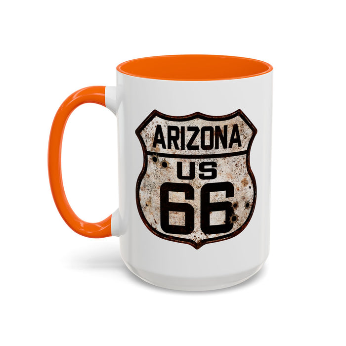 Mug Vintage Rusty Route 66 Highway Shield Arizona 11oz, 15oz