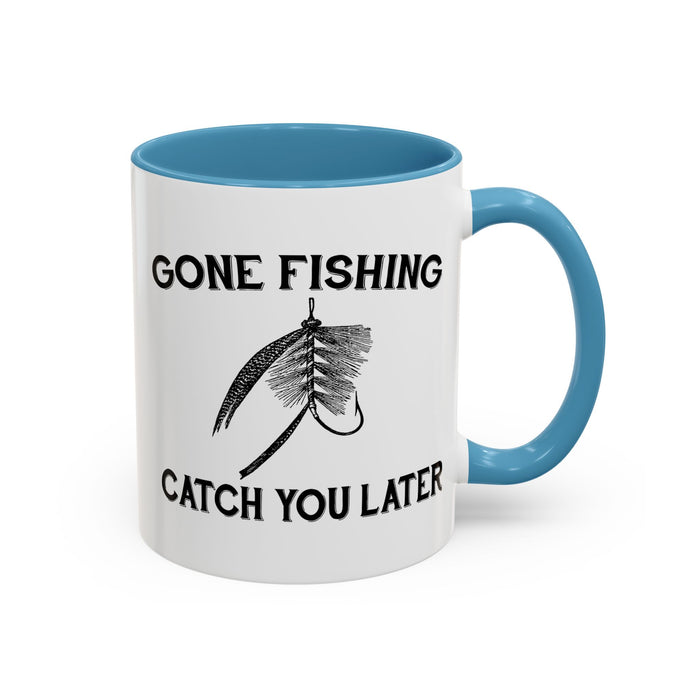 Coffee Mug, Gone Fishing Gift for Dad or Grandpa, Fly Fishing Mug