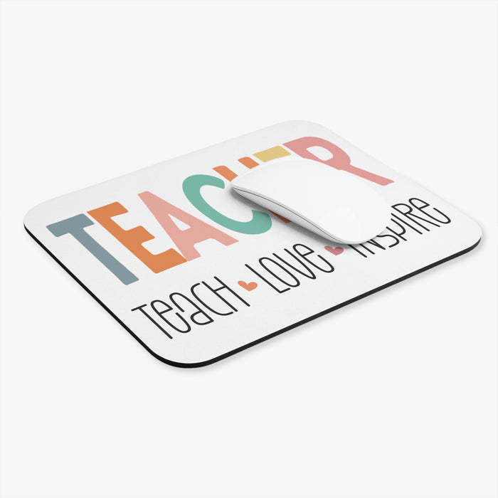 Teacher Mouse Pad - Teach Love Inspire, Teacher Gift, Mouse Pad (Rectangle)