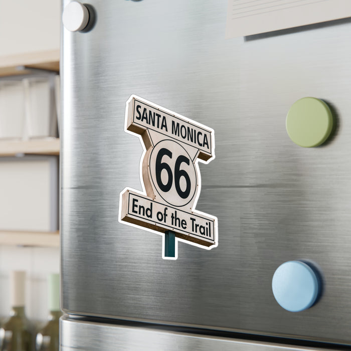 Sticker Santa Monica End of the Trail Route 66 Travel Stickers, Laptop Decal, Vinyl Sticker, Vinyl Decal
