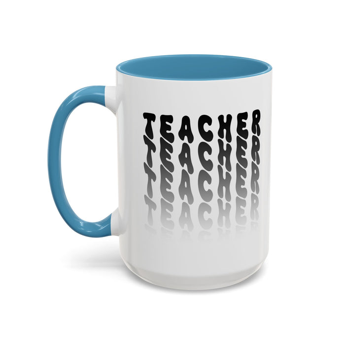 Mug -Teacher in Wavy Black Gradient Text, Gift for Teachers
