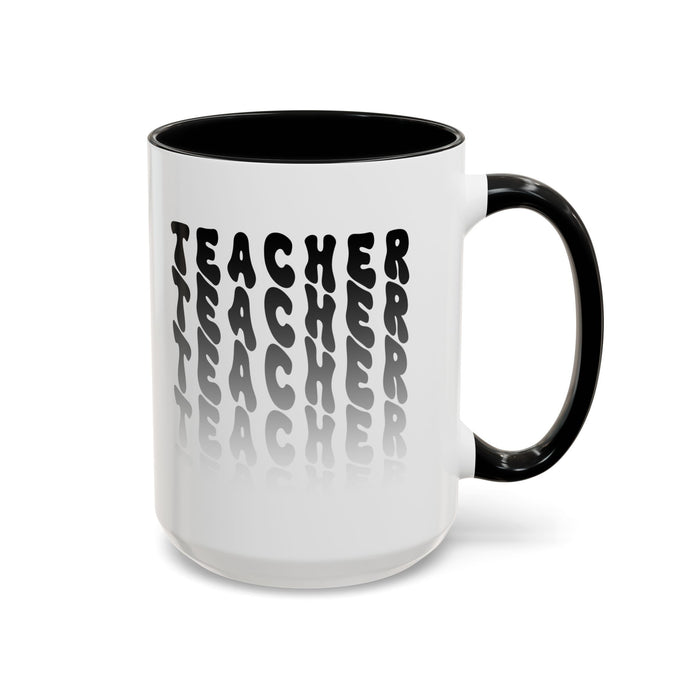Mug -Teacher in Wavy Black Gradient Text, Gift for Teachers