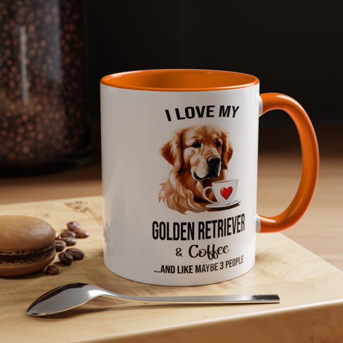 Golden Retriever Lover Mug, Golden Retriever Lover Gift, Coffee Mug, Golden Retriever Mug, Golden Retriever Gift, Golden Retriever A0023-40 Accent Coffee Mug (11, 15oz)