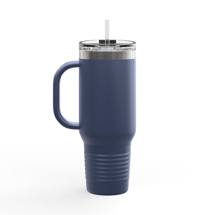 Route 66 Shield Insulated Travel Mug - Patriotic Red White Blue Decor Insulated Travel Mug, 40oz