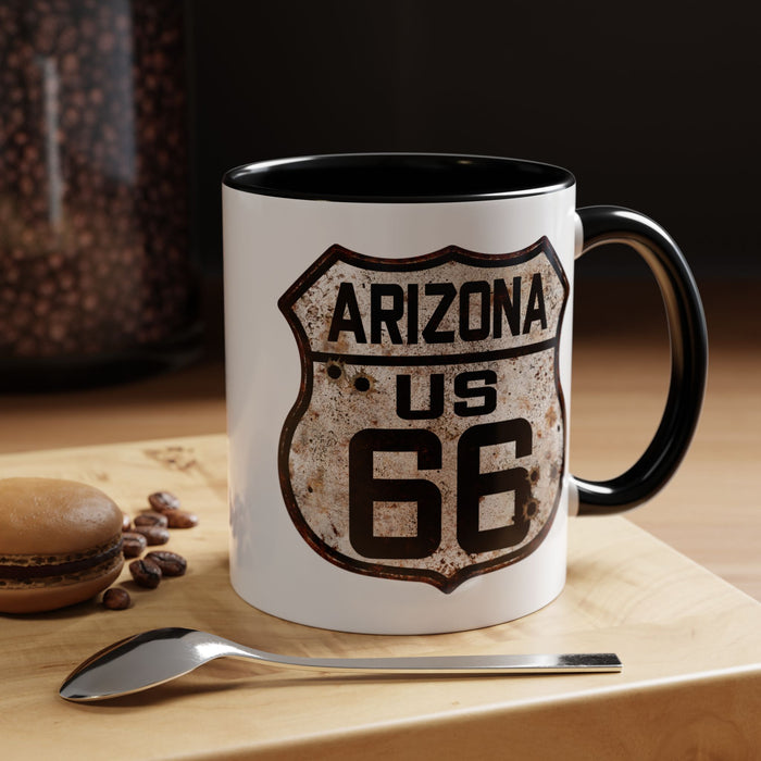 Mug Vintage Rusty Route 66 Highway Shield Arizona 11oz, 15oz