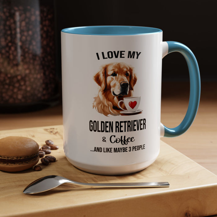 Golden Retriever Lover Mug, Golden Retriever Lover Gift, Coffee Mug, Golden Retriever Mug, Golden Retriever Gift, Golden Retriever A0023-40 Accent Coffee Mug (11, 15oz)