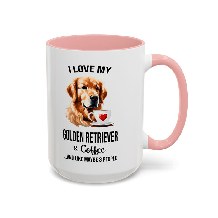 Golden Retriever Lover Mug, Golden Retriever Lover Gift, Coffee Mug, Golden Retriever Mug, Golden Retriever Gift, Golden Retriever A0023-40 Accent Coffee Mug (11, 15oz)