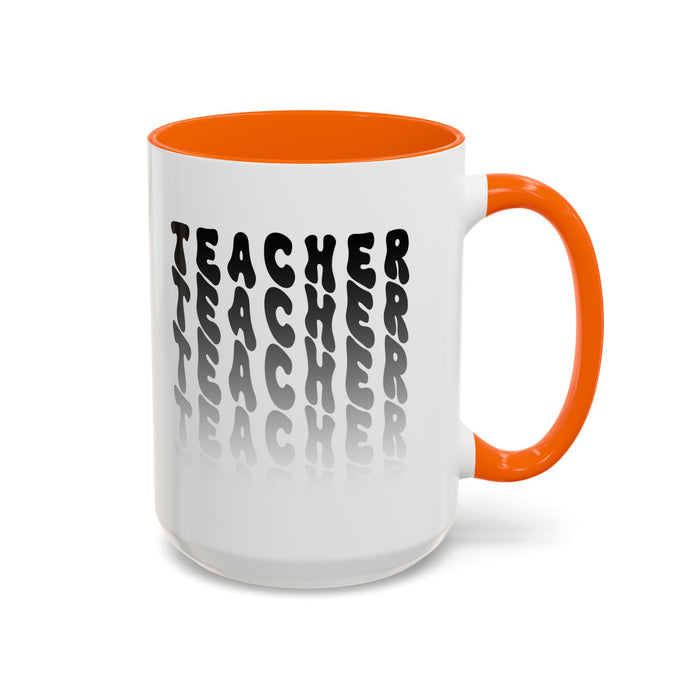 Mug -Teacher in Wavy Black Gradient Text, Gift for Teachers