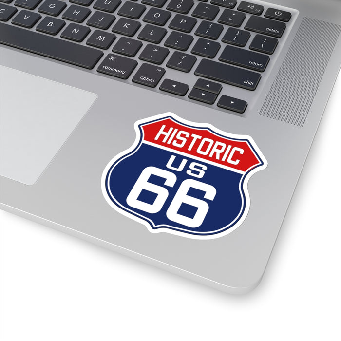 Route 66 Shield Red White and Blue Kiss-Cut Stickers