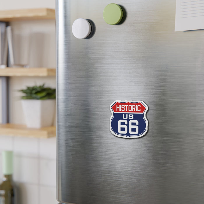 Red White and Blue Route 66 Shield Die-Cut Magnets