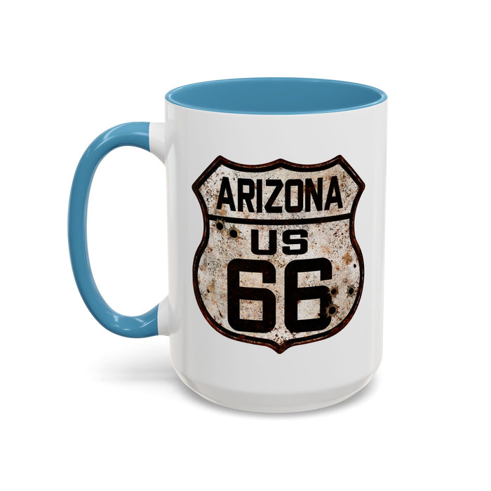 Mug Vintage Rusty Route 66 Highway Shield Arizona 11oz, 15oz