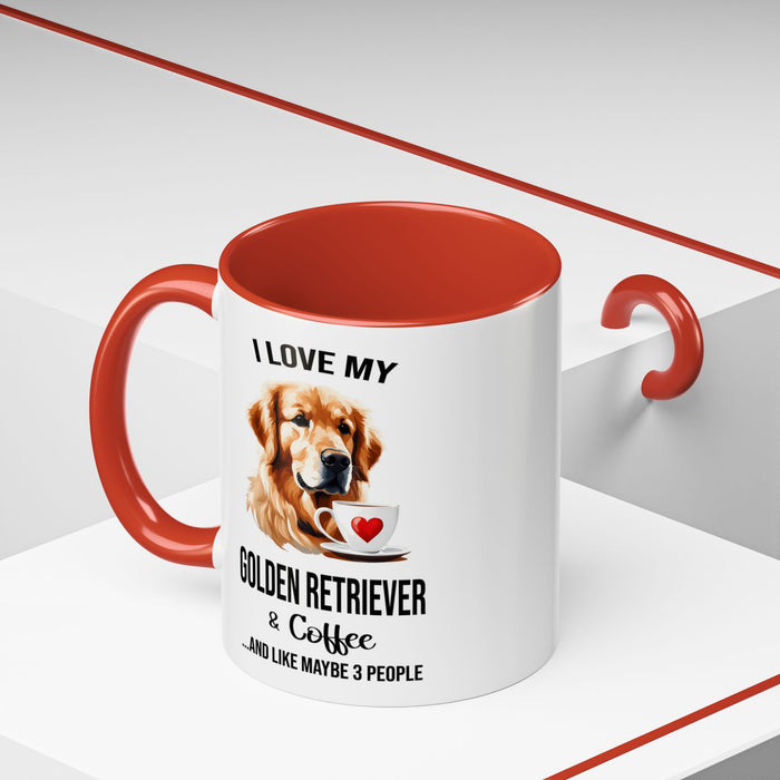 Golden Retriever Lover Mug, Golden Retriever Lover Gift, Coffee Mug, Golden Retriever Mug, Golden Retriever Gift, Golden Retriever A0023-40 Accent Coffee Mug (11, 15oz)