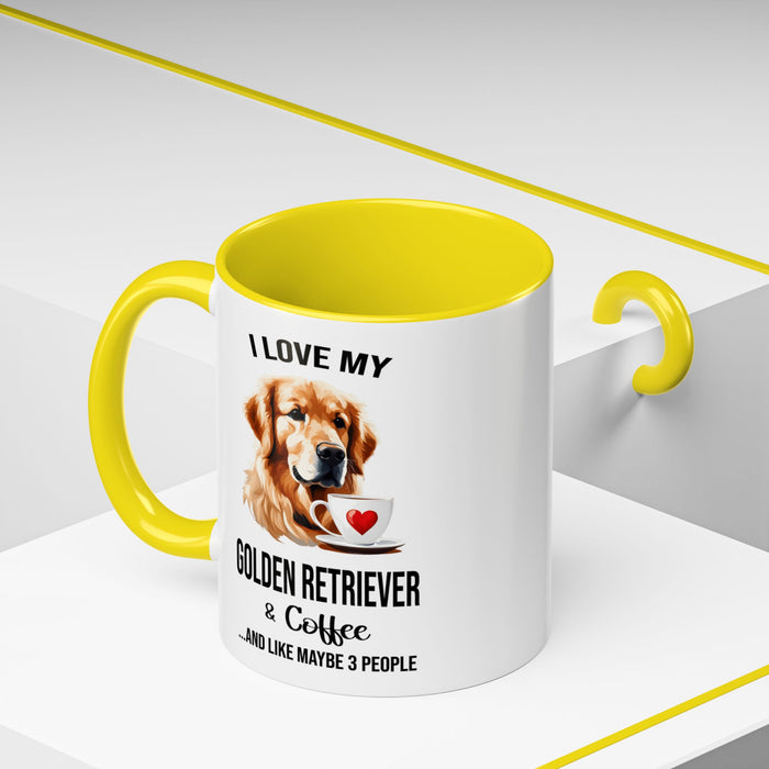 Golden Retriever Lover Mug, Golden Retriever Lover Gift, Coffee Mug, Golden Retriever Mug, Golden Retriever Gift, Golden Retriever A0023-40 Accent Coffee Mug (11, 15oz)