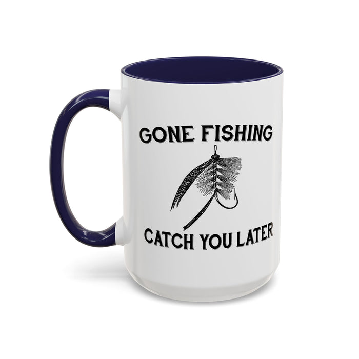 Coffee Mug, Gone Fishing Gift for Dad or Grandpa, Fly Fishing Mug