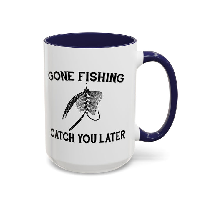 Coffee Mug, Gone Fishing Gift for Dad or Grandpa, Fly Fishing Mug