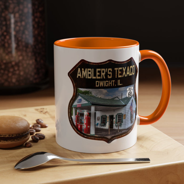 Mug Amblers Texaco Service Station Route 66 Shield Illinois 11oz