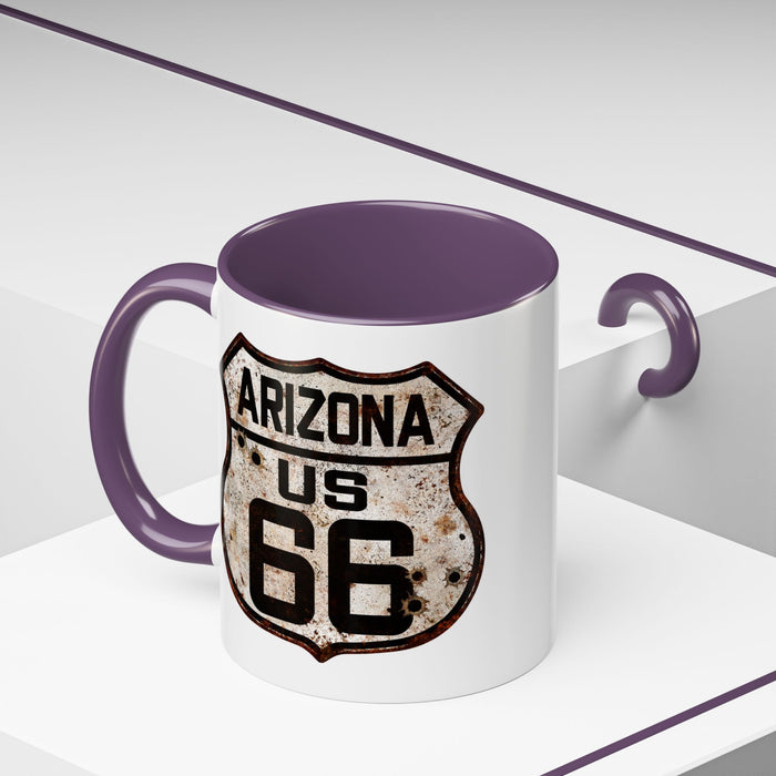 Mug Vintage Rusty Route 66 Highway Shield Arizona 11oz, 15oz