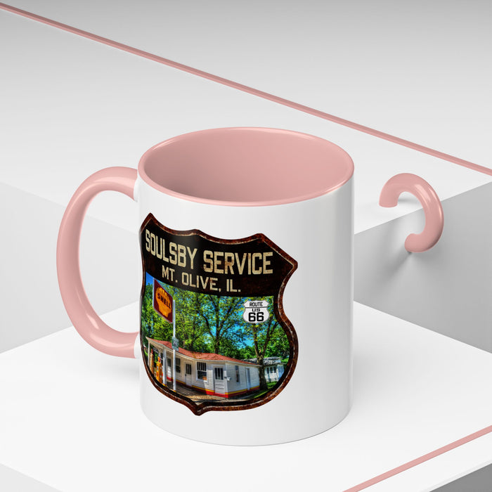 Mug Soulsby Service Station Route 66 Shield Illinois 11oz