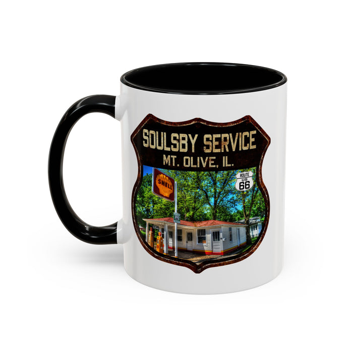 Mug Soulsby Service Station Route 66 Shield Illinois 11oz