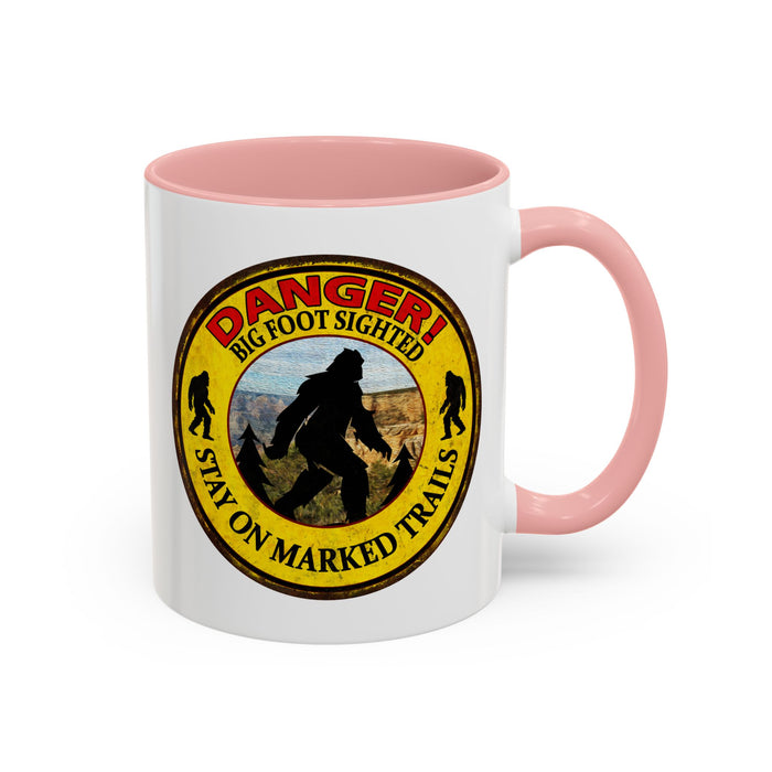 Big Foot Mug Danger Big Foot Sighted - Funny Yeti Gift Accent Coffee Mug (11, 15oz)