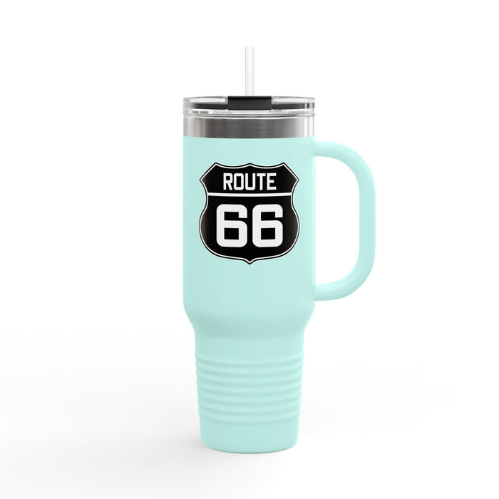 Route 66 Shield Insulated Travel Mug - Black and White Route 66 Shield Insulated Travel Mug, 40oz