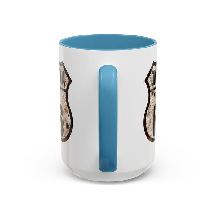Mug Vintage Rusty Route 66 Highway Shield Oklahoma Route 66 Gift 11oz, 15oz