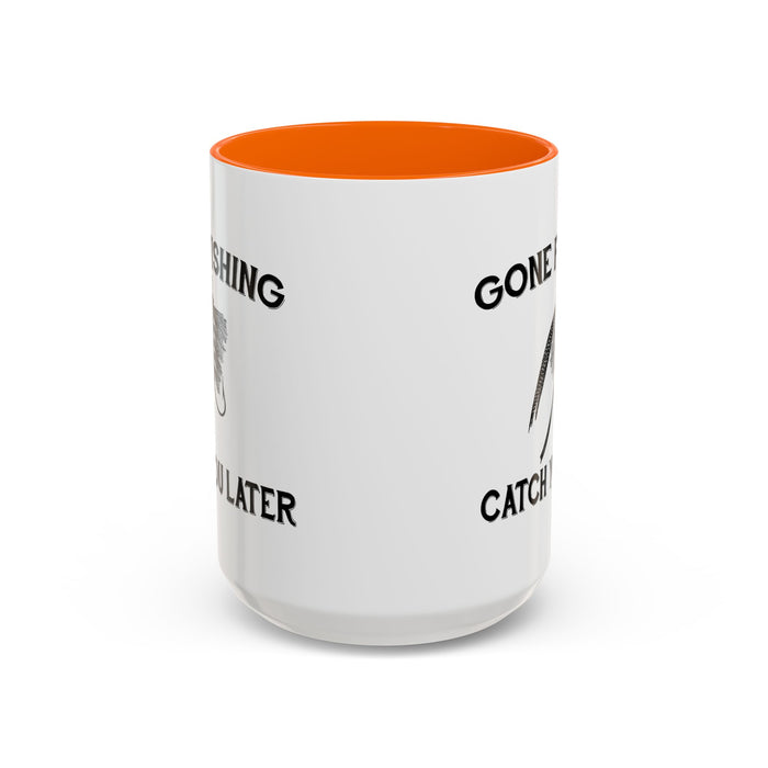 Coffee Mug, Gone Fishing Gift for Dad or Grandpa, Fly Fishing Mug