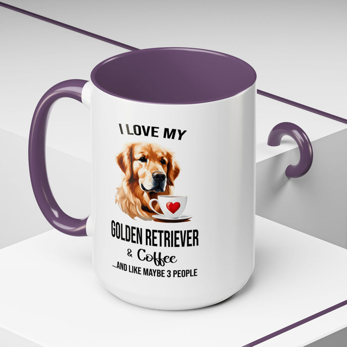 Golden Retriever Lover Mug, Golden Retriever Lover Gift, Coffee Mug, Golden Retriever Mug, Golden Retriever Gift, Golden Retriever A0023-40 Accent Coffee Mug (11, 15oz)