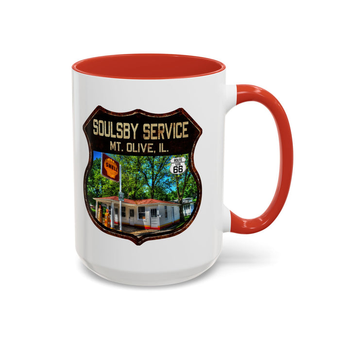 Mug Soulsby Service Station Route 66 Shield Illinois 11oz