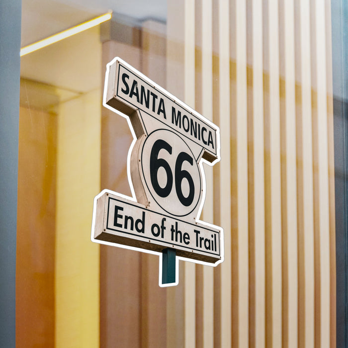 Sticker Santa Monica End of the Trail Route 66 Travel Stickers, Laptop Decal, Vinyl Sticker, Vinyl Decal