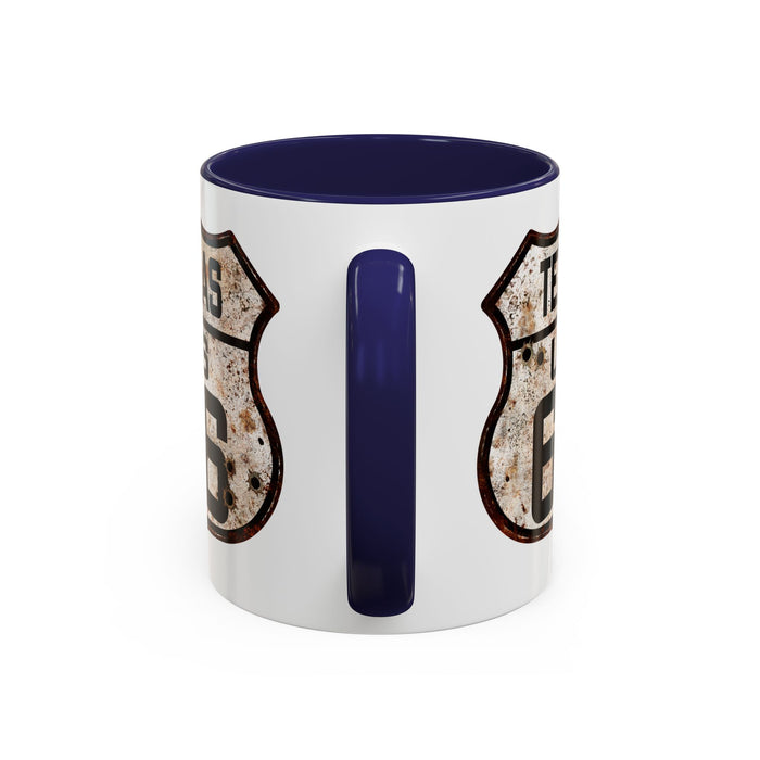 Mug Vintage Rusty Route 66 Highway Shield Texas Route 66 Gift 11oz, 15oz