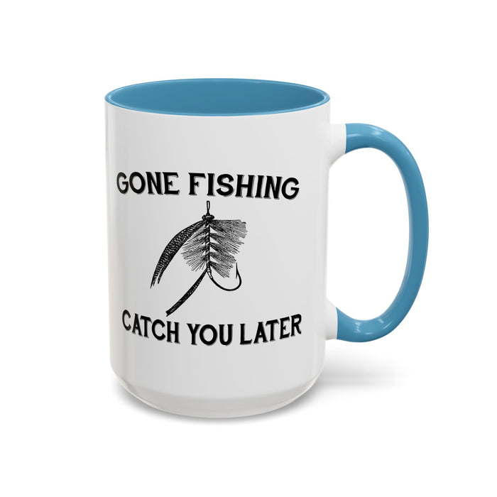 Coffee Mug, Gone Fishing Gift for Dad or Grandpa, Fly Fishing Mug