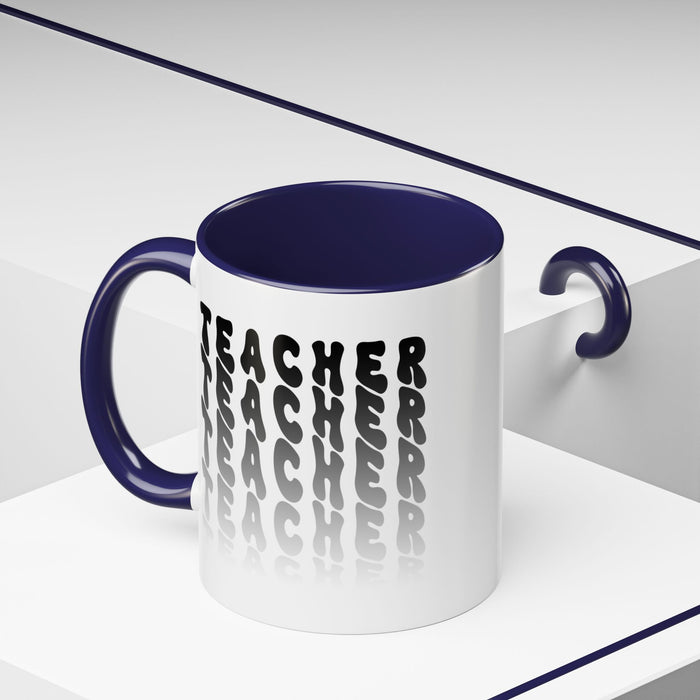 Mug -Teacher in Wavy Black Gradient Text, Gift for Teachers