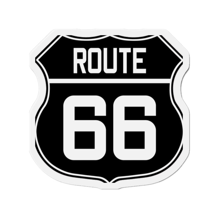 Die-Cut Magnet - Black and White Route 66 Shield