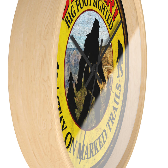 Big Foot Clock - Danger Big Foot Sighted Nearby Wall Clock