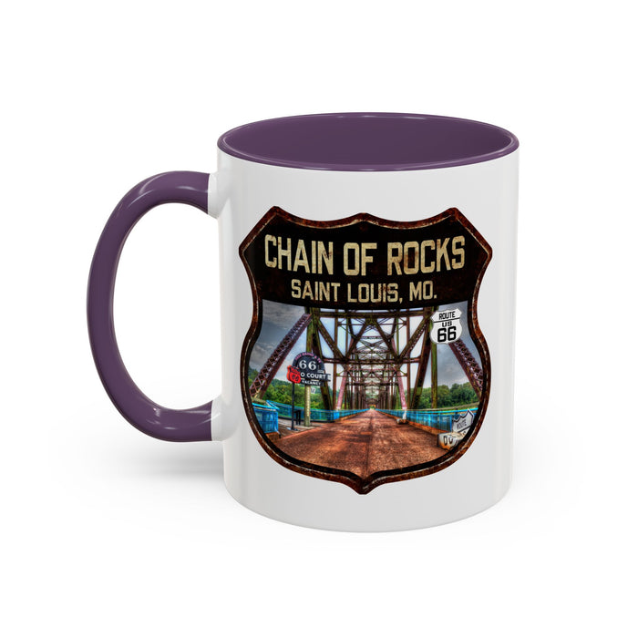 Mug Chain of Rocks Bridge Route 66 Shield Illinois 11oz