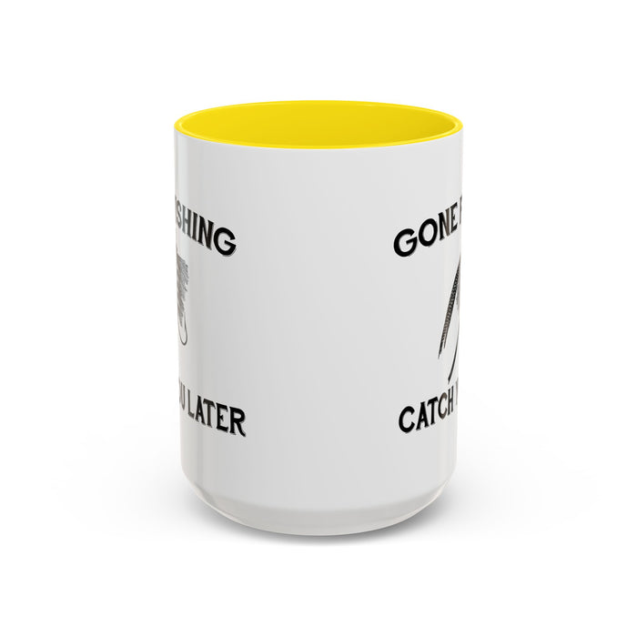 Coffee Mug, Gone Fishing Gift for Dad or Grandpa, Fly Fishing Mug