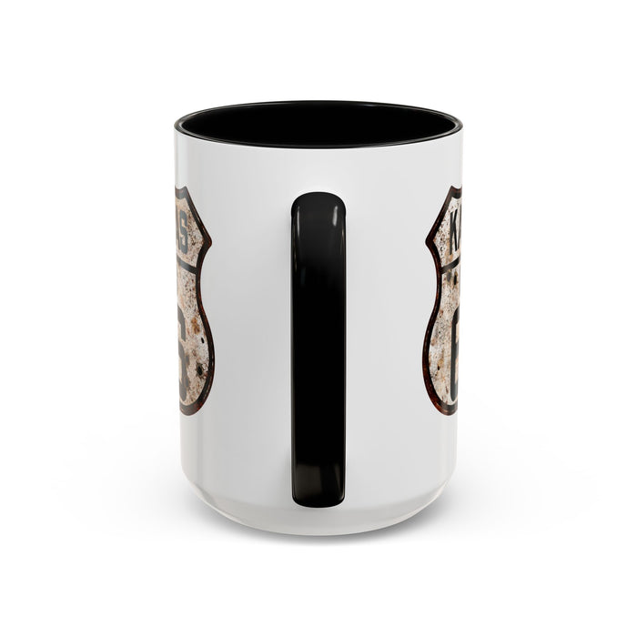 Mug Vintage Rusty Route 66 Highway Shield Kansas Route 66 Gift 11oz, 15oz