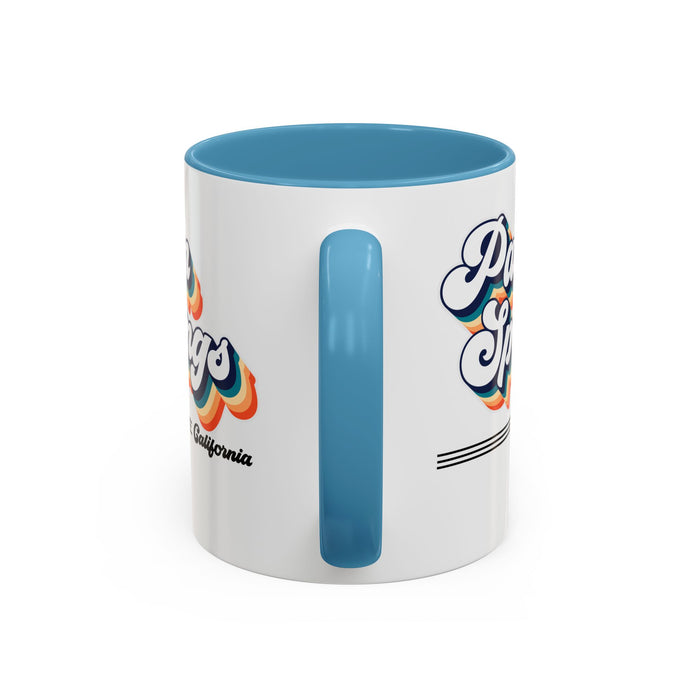 Coffee Mug, Palm Springs Retro 80s Vibe Big Text, Tea Cup, Hot Chocolate Mug, Unique Gift for Palm Spring Lovers, Birthday Gift for Coffee