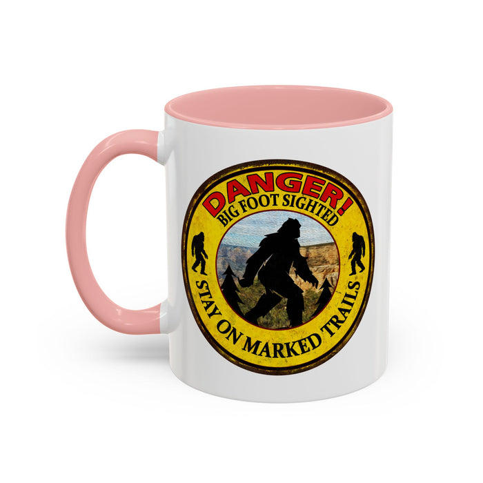 Big Foot Mug Danger Big Foot Sighted - Funny Yeti Gift Accent Coffee Mug (11, 15oz)
