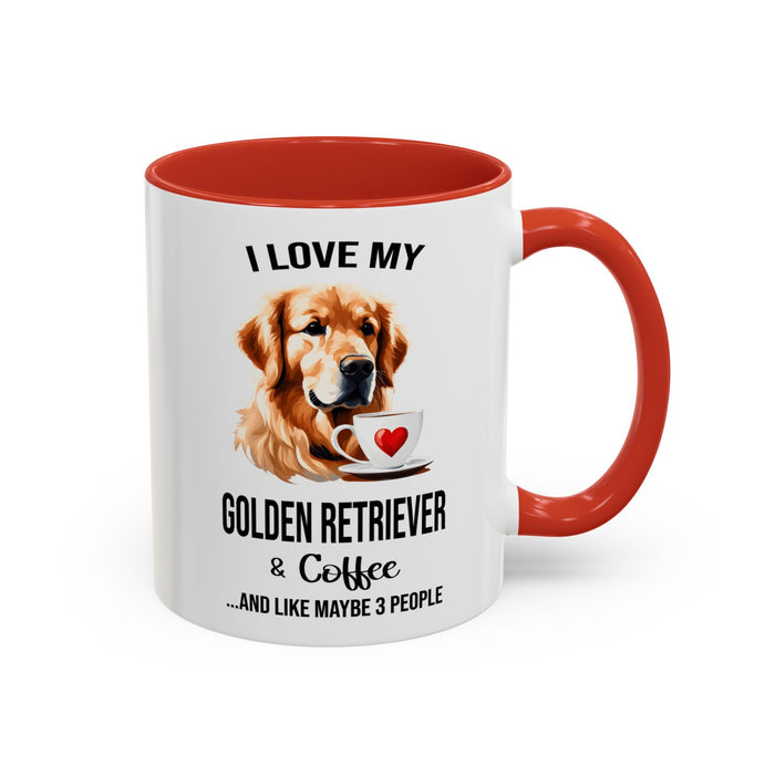 Golden Retriever Lover Mug, Golden Retriever Lover Gift, Coffee Mug, Golden Retriever Mug, Golden Retriever Gift, Golden Retriever A0023-40 Accent Coffee Mug (11, 15oz)