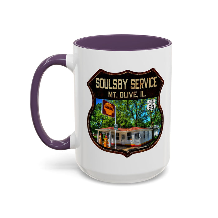 Mug Soulsby Service Station Route 66 Shield Illinois 11oz