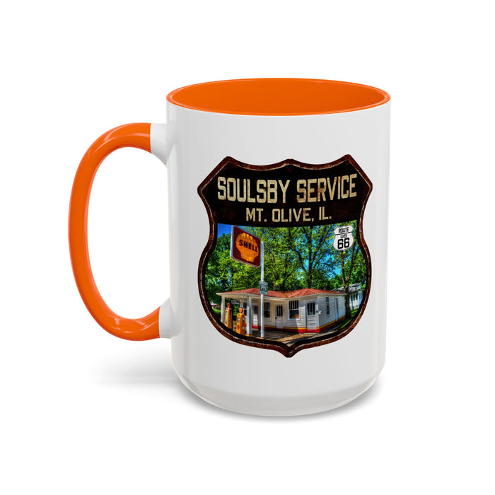 Mug Soulsby Service Station Route 66 Shield Illinois 11oz