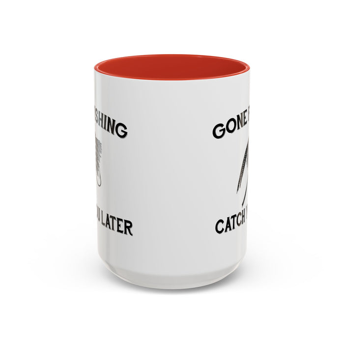 Coffee Mug, Gone Fishing Gift for Dad or Grandpa, Fly Fishing Mug