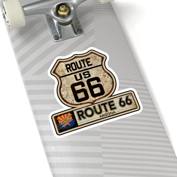 Vintage Arizona Route 66 Shield Sticker - Travel Souvenir Kiss-Cut Stickers