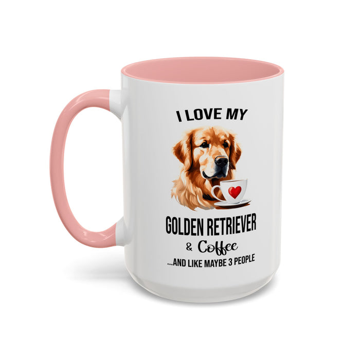 Golden Retriever Lover Mug, Golden Retriever Lover Gift, Coffee Mug, Golden Retriever Mug, Golden Retriever Gift, Golden Retriever A0023-40 Accent Coffee Mug (11, 15oz)