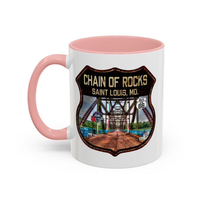 Mug Chain of Rocks Bridge Route 66 Shield Illinois 11oz