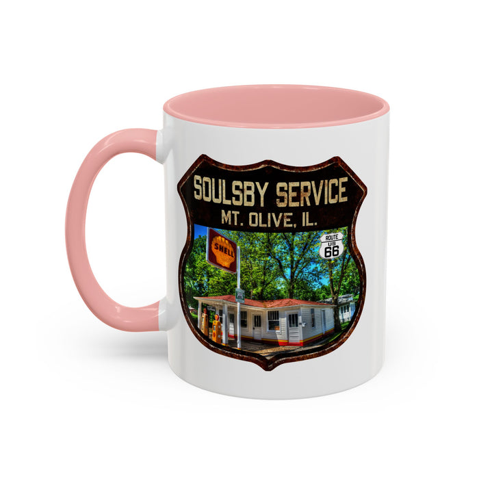 Mug Soulsby Service Station Route 66 Shield Illinois 11oz