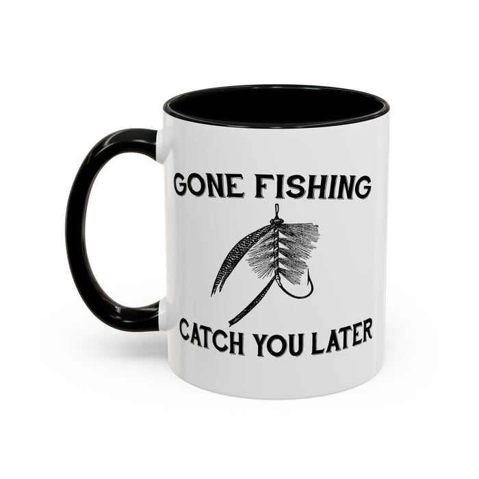 Coffee Mug, Gone Fishing Gift for Dad or Grandpa, Fly Fishing Mug