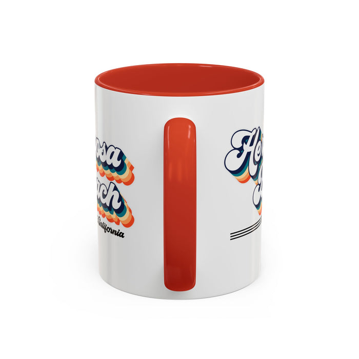 Coffee Mug, Hermosa Beach Retro 80s Vibe Big Text, Tea Cup, Hot Chocolate Mug, Unique Gift for Beach Lovers, Birthday Gift for Coffee